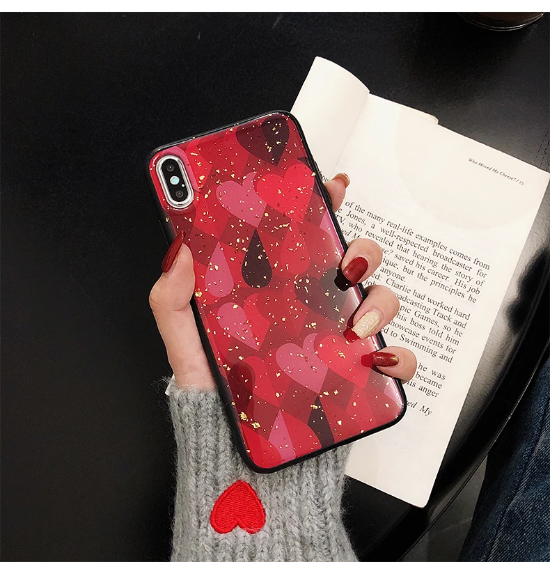 TRISEOLY чехол для телефона Vivo Y83 Y66 золотой фольгированный ТПУ с сердечками Y85 V9 V11i V5 V7