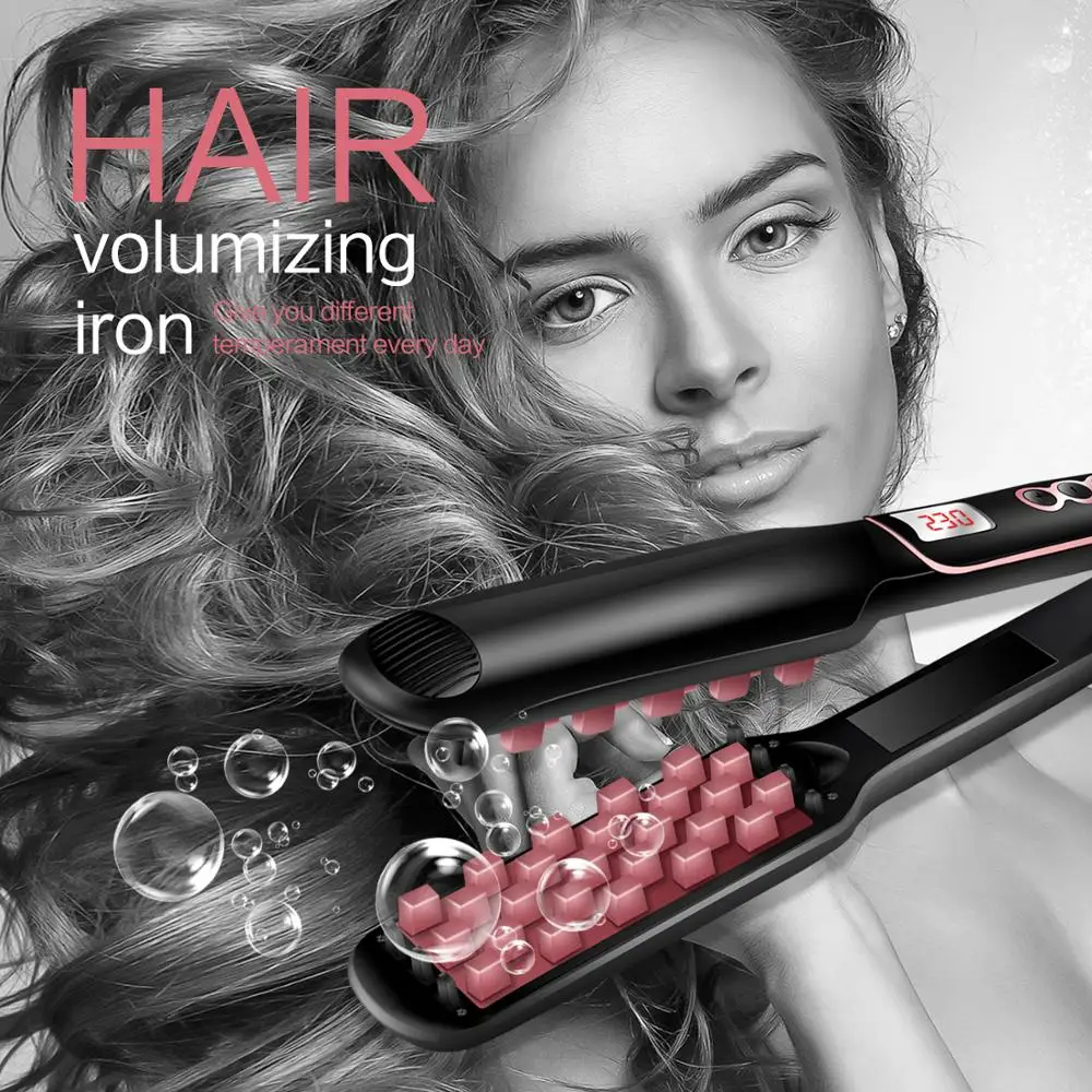 Пушистый утюжок для укладки волос быстрое керамическое выпрямление зубной