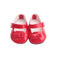 one piece kawaii doll bow red princess shoes fits 18 inch american doll and 43cm reborn baby doll accessories g6