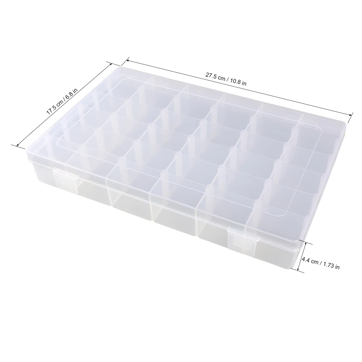 OULII 36-Grid Clear Hard Plastic Adjustable Jewelry Organizer Box Storage Container Case with Removable Dividers (Transparent) | Дом и сад