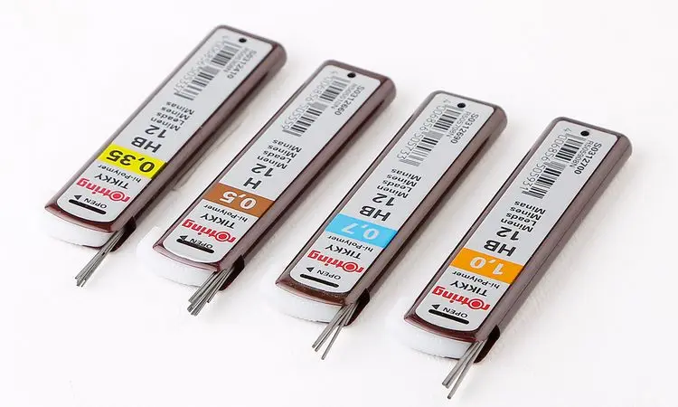 Rotring 0,7 мм/0,5 мм/1,0 мм/0,35 мм механический карандаш грифель B HB H 2B 2H автоматические стержни для карандаша эскиз дизайн 4 трубки/лот