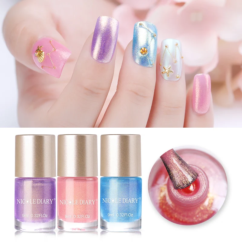 NICOLE DIARY Pearl Series Nail Polish 9ml Water Based Art varnish Varnish 10 Colors | Красота и здоровье