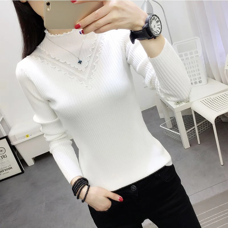 TIGENA Elastic Slim Autumn Winter Turtlenck Pullover Sweater Women 2019 Korean Long Sleeve Knitted Jumper Female Ladies | Женская одежда