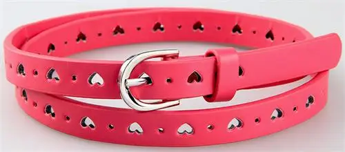 Pink Модный Детский пояс для девочек, пояс пояса из полиуретана для детей, рождественский подарок для девочек, розовый, черный, фиолетовый, бежевый цвета - Цвет: Pink