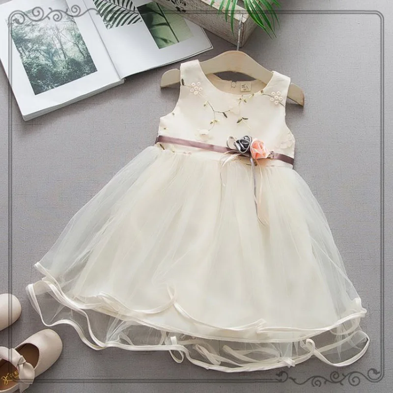 2019 Girls summer dress new children fashion sleeveless wedding mesh for girls kids party princess dresses clothing 1-4Y | Детская