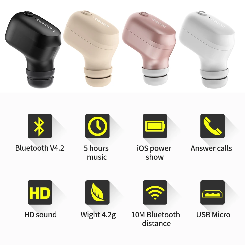 Новейшие оригинальные наушники DACOM K8i Bluetooth 4 2 мини беспроводные вкладыши HD