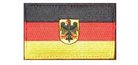 German Eagle Shield AHYONNIEX, 1 шт., тканевые нашивки с флагом, для Украины, ЕС, чешский, Хорватии, Шотландии, России, нашивки с 3D флагом, нашивки для куртки, джинсовой одежды - Цвет: German Eagle Shield