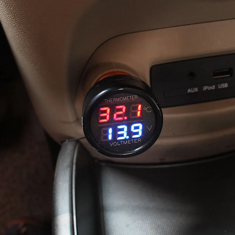 Автомобильный многофункциональный автомобильный USB термометр зарядное