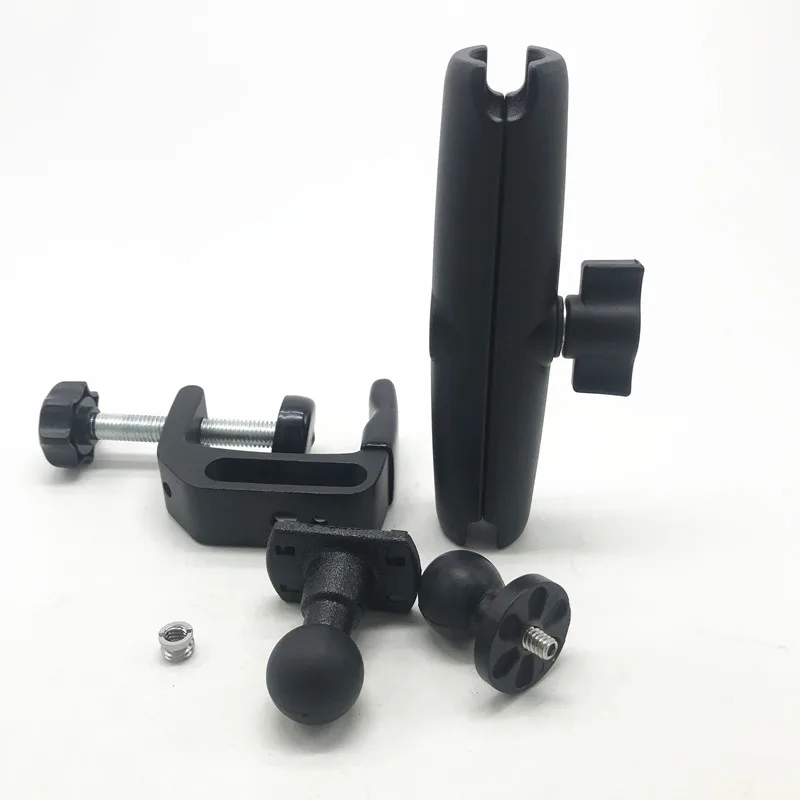 5in1 kit Тяжелая нагрузка алюминий 1 дюймов резиновый Шаровой Зажим крепление 15 см длина двойной разъем Arm для iPad планшета для gopro ram крепления - Цвет: 5in1 kit