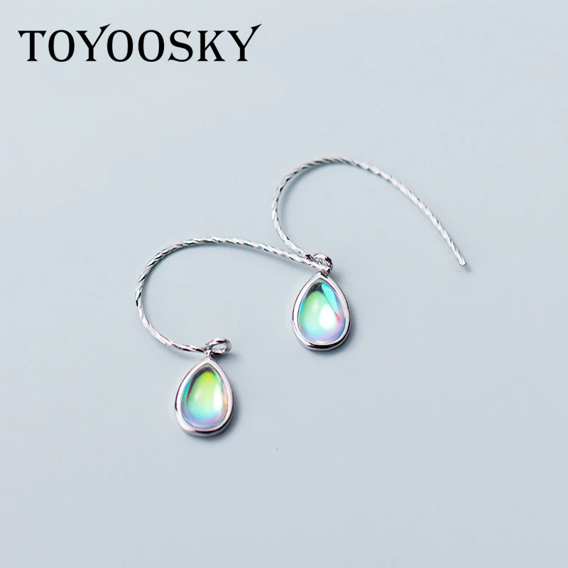 Серьги TOYOOSKY из серебра 925 пробы с градиентом воды модные милые красочные серьги