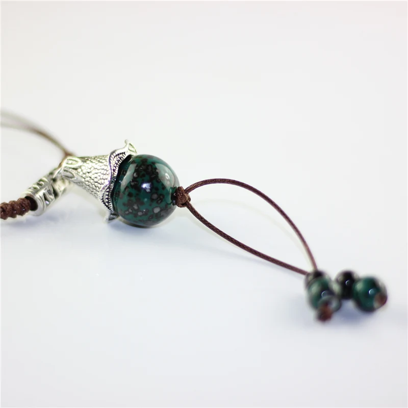 L искусственное простое керамическое ожерелье женское деревянное с монетой