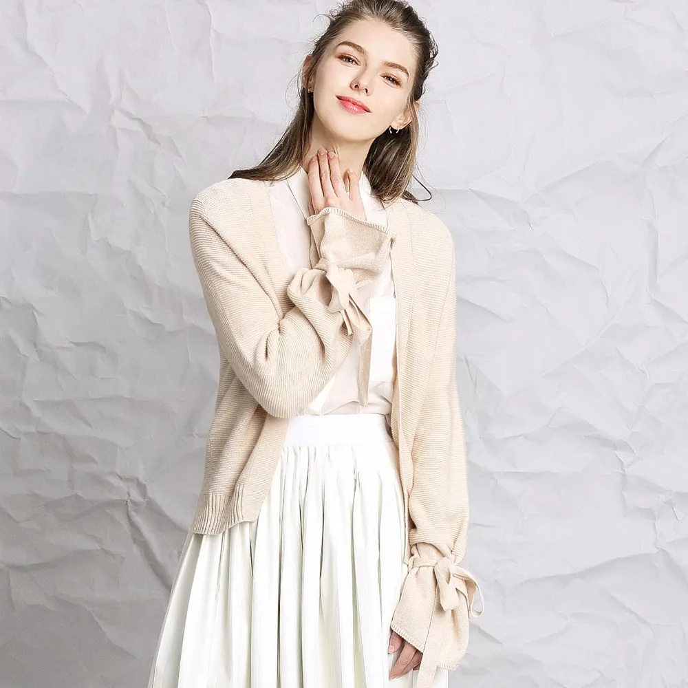 2017 Женщин Весной Кардиганы С Длинным Рукавом Лук Открытым Стежка Случайные