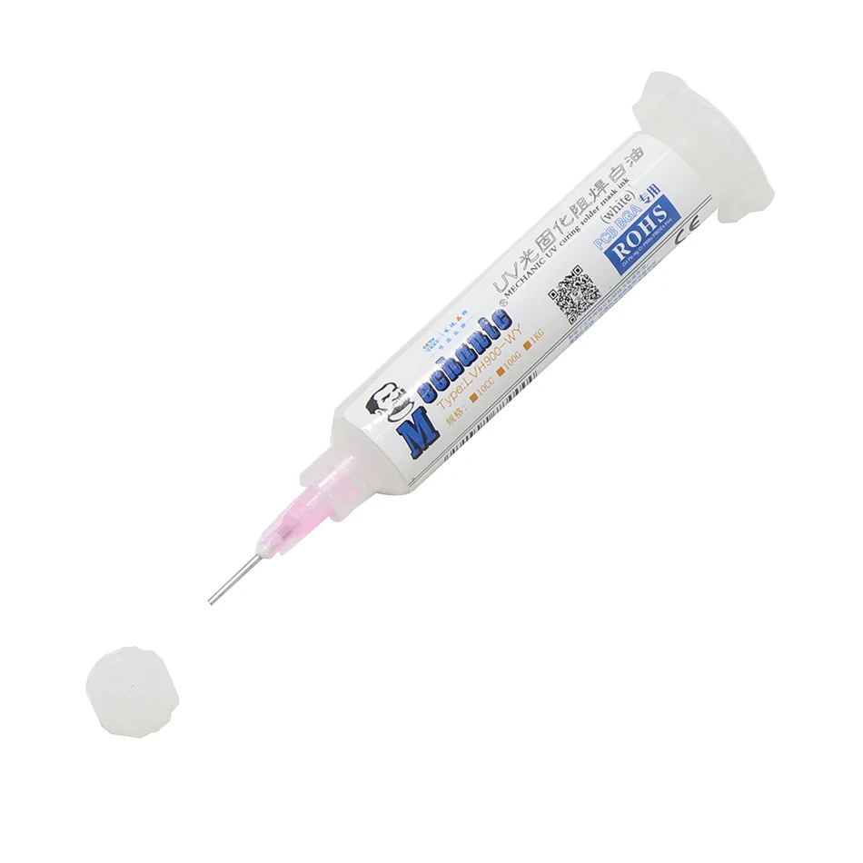 Белый Mechanical solder mask ink UV curing ink PCB circuit board protection ink BGA solder paste - Цвет: Белый