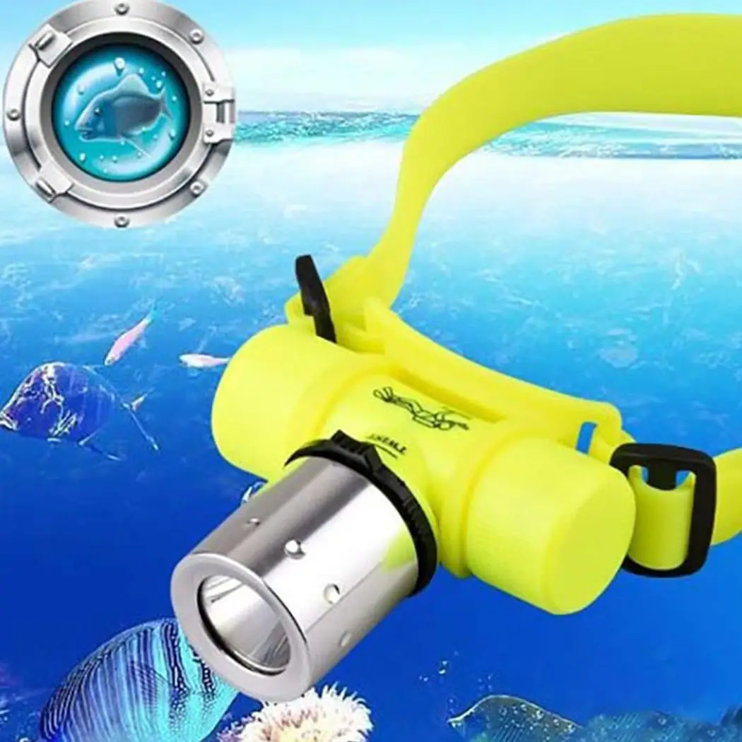 Водонепроницаемый светодиодный налобный фонарь USB Перезаряжаемый для дайвинга