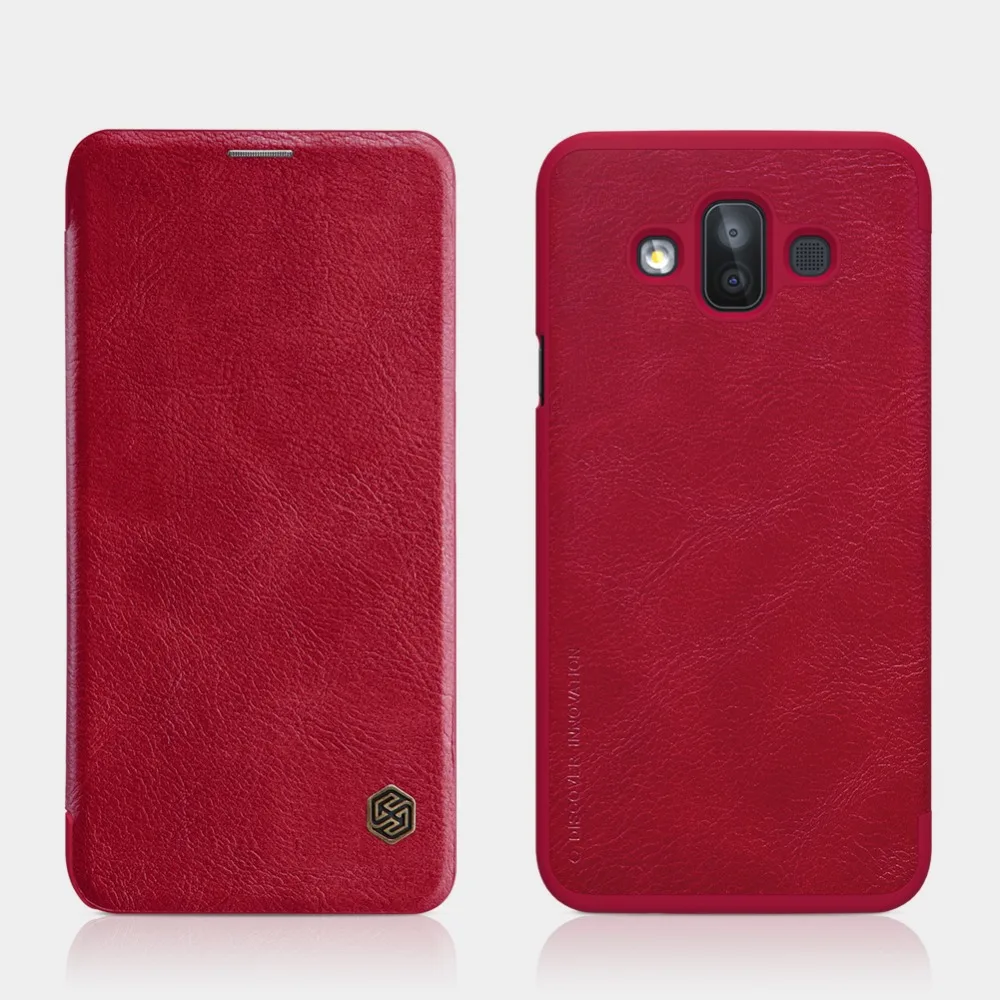 Кожаный чехол NILLKIN QIN для samsung Galaxy J7 Duo, высокое качество, кожа и пластик, жесткая задняя крышка для J7 Duo, чехлы для телефонов, чехол s