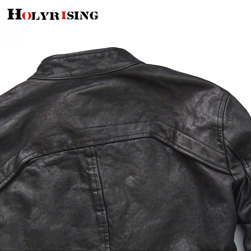 Мужская кожаная куртка Holyrising из натуральной козьей кожи мужская мотоциклетная