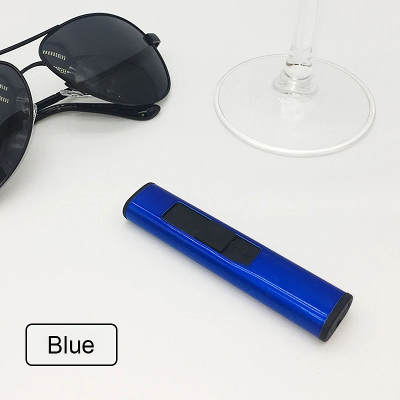 Blue Мини Портативный двойной боковой зажигания прикуриватель легкий вес USB электронный зажигалка без газа Зажигалка новая плазменная дуга Зажигалка зажигалки зажигалка usb - Цвет: Blue
