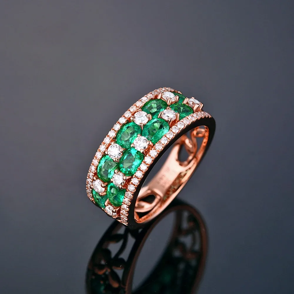 Caimao ювелирные изделия 18 К золото 1.65ct изумруд и 0.67ct природных алмазов обручальное кольцо великолепные