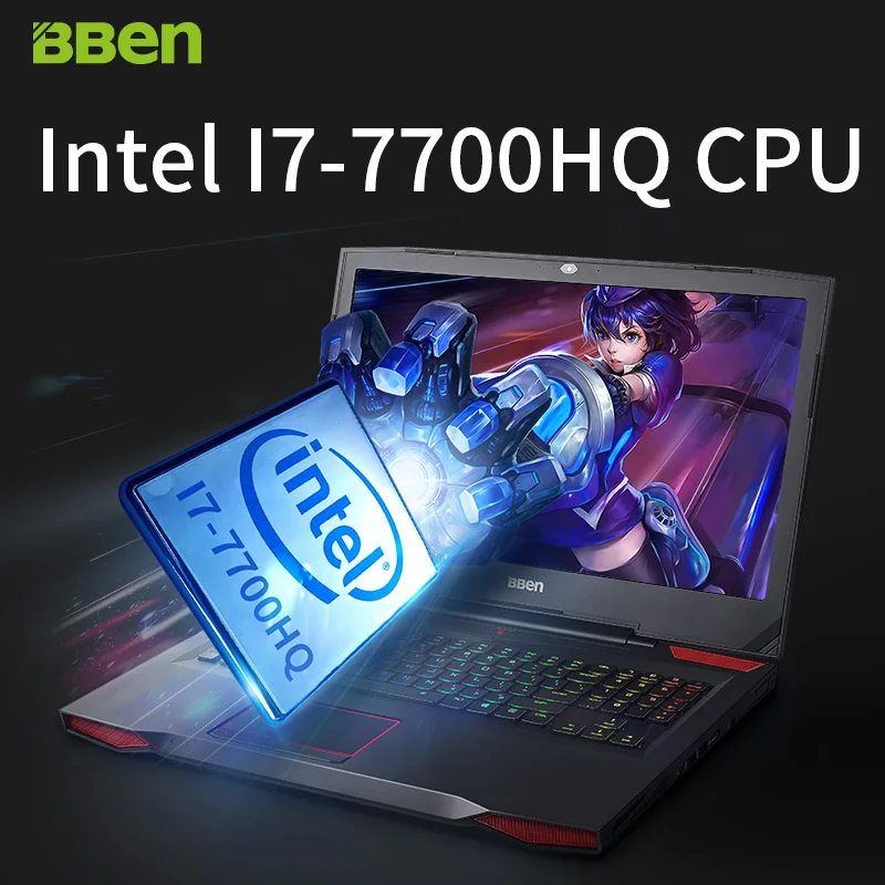 BBEN G17 игровой компьютер 17,3 дюймов Windows10 Intel I7 7700HQ 8 ram 128G SSD 1 ТБ HDD Nvidia GDDR5 6G ram FHD клавиатура с подсветкой