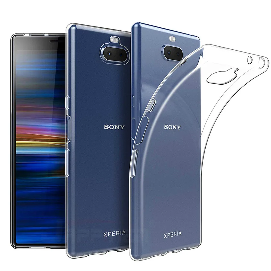 Прозрачный силиконовый чехол для телефона sony Xperia 10 прозрачный мягкий ТПУ Plus