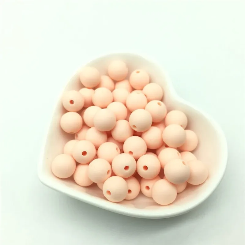 Light Pink 50 шт. 9 мм круглый свободные силиконовые прорезывания зубов ребенка бусины для изготовления ювелирных изделий DIY Жевательная ребенка при прорезывании зубов Цепочки и Ожерелья Подвески Аксессуары - Цвет: Light Pink