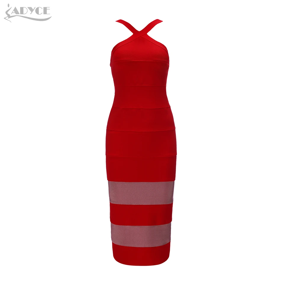 ADYCE новинка облегающее Бандажное платье женское Vestidos Verano 2019 сексуальное красное
