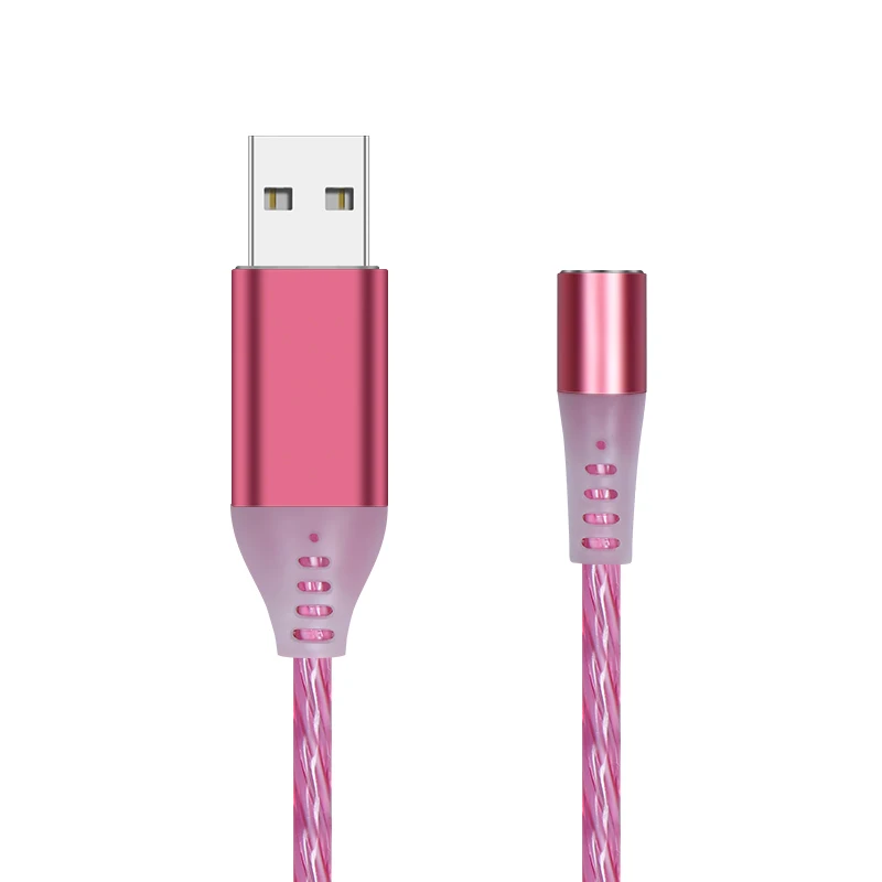 KingFriend Магнитный светодиодный светильник USB кабель передачи данных для быстрой зарядки зарядное устройство Micro USB кабель type C кабель для Xiaomi huawei iphone X - Цвет: only Red Cable