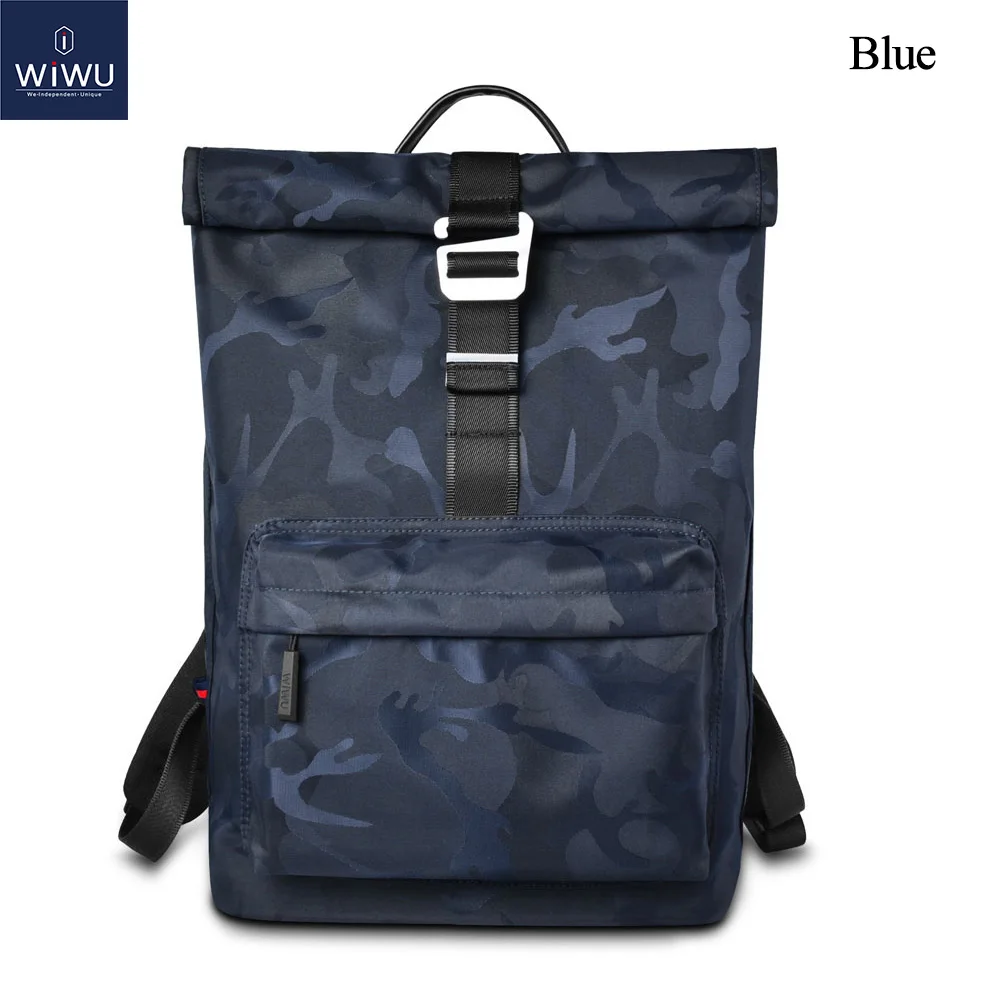 Blue Camouflage WIWU рюкзак для ноутбука 15 дюймов, школьные рюкзаки с защитой от краж, Мужская водонепроницаемая сумка для ноутбука 15,6, рюкзак для путешествий для девочек-подростков - Цвет: Blue Camouflage