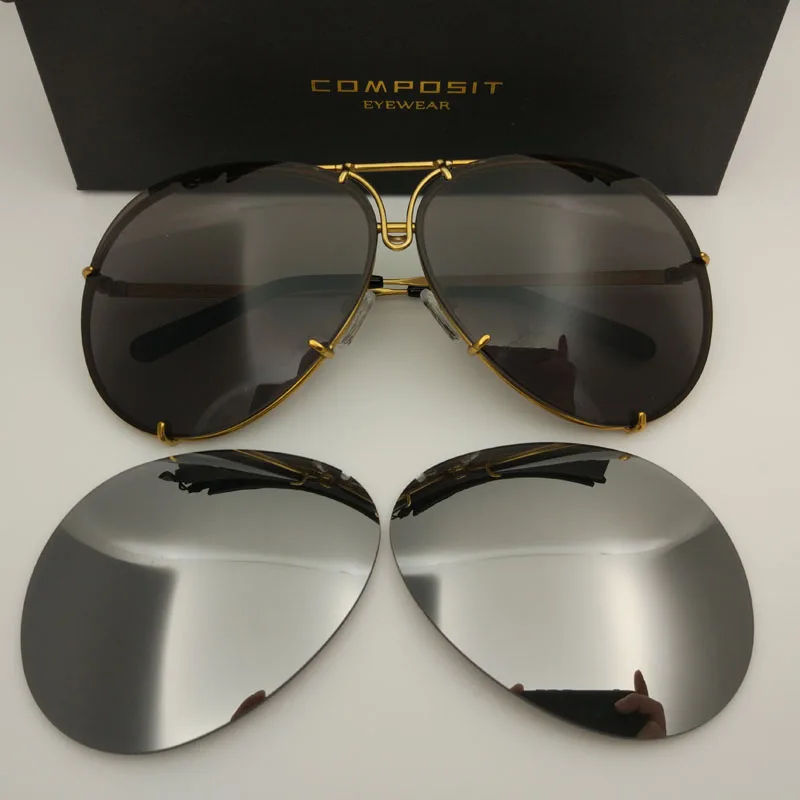 gold frame gray silv Новинка, бренд C8478, сменные линзы, антибликовые мужские солнцезащитные очки, модные, Овальные, сплав, CR39, женские, градиентные солнцезащитные очки - Цвет линз: gold frame gray silv