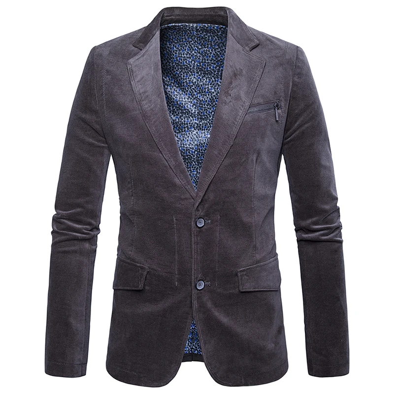 Bleiser masculino blaser, Брендовые повседневные блейзеры, двойная пуговица, Стильный тонкий вельветовый Блейзер, мужской модный пиджак, высокое качество