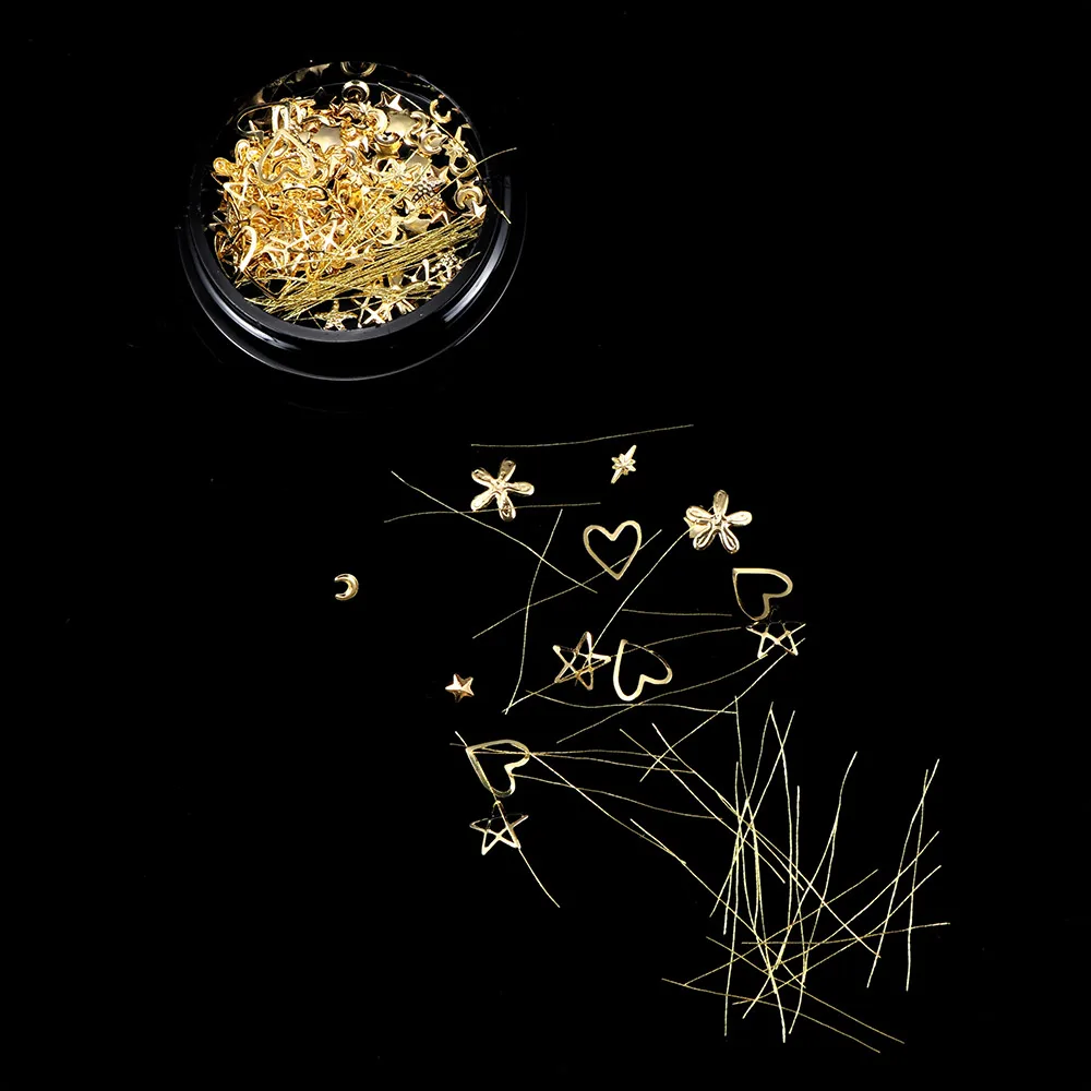 1 коробка Луна Звезды Дизайн ногтей заклепки Шпильки наклейки DIY Советы Маникюр