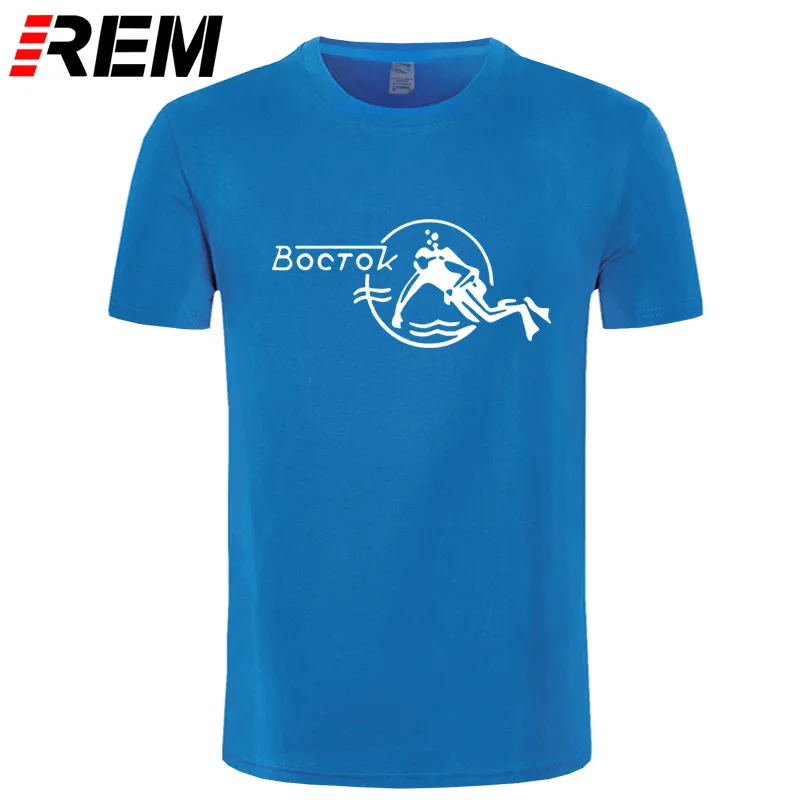 REM, модная крутая Мужская футболка, Женская забавная футболка, Vostok Scuba Dude, индивидуальная Футболка с принтом - Цвет: blue white