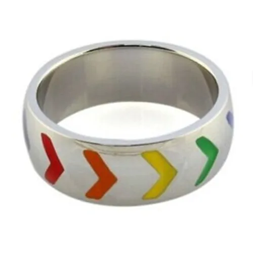 MOREDEAR 8 мм кольцо из нержавеющей стали для женщин мужчин резиновая стрела радужные
