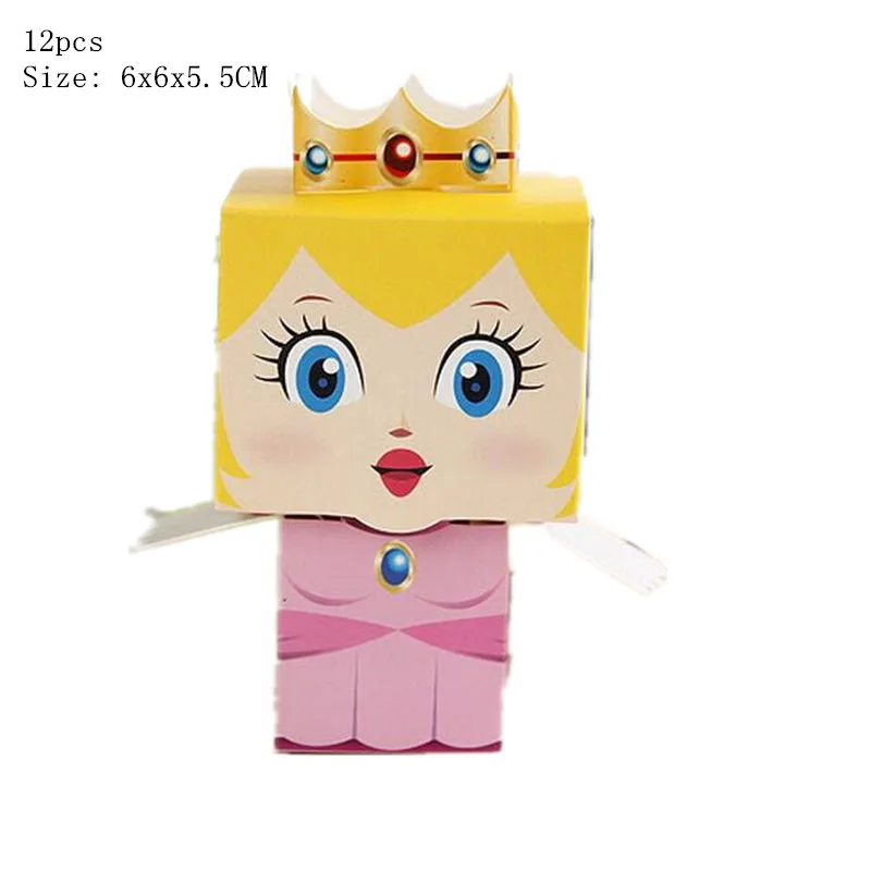 candy box 12pcs Супер Марио тема одноразовые салфетки чашка пластина Марио тематическая вечеринка на день рождения украшения Марио Bros тематические салфетки 20 шт./упак - Цвет: candy box 12pcs
