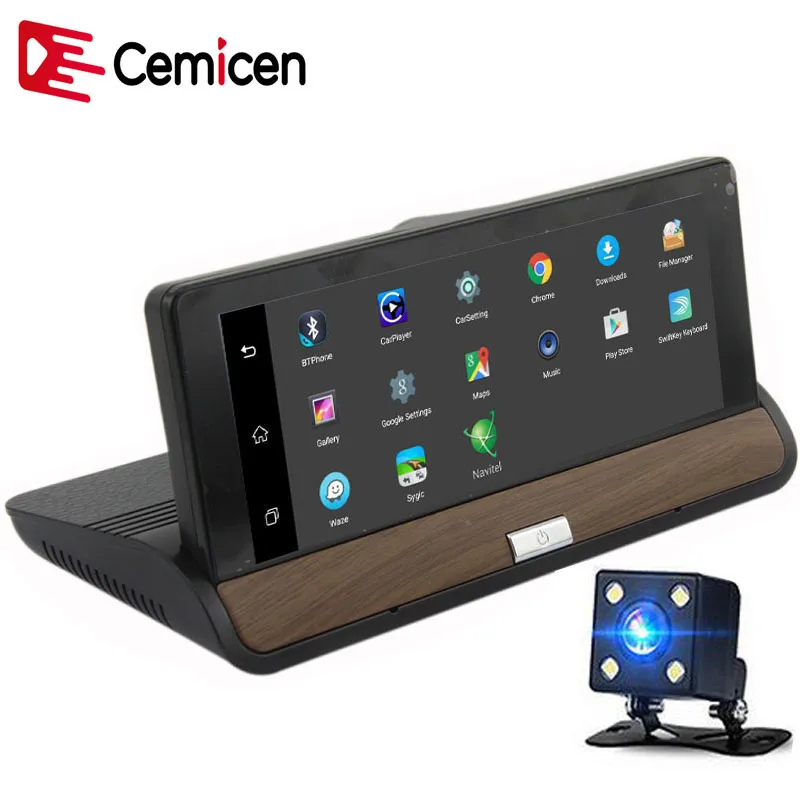 Автомобильный видеорегистратор Cemicen 7 дюймов IPS Wi Fi Android 5 0 GPS навигация с двойным
