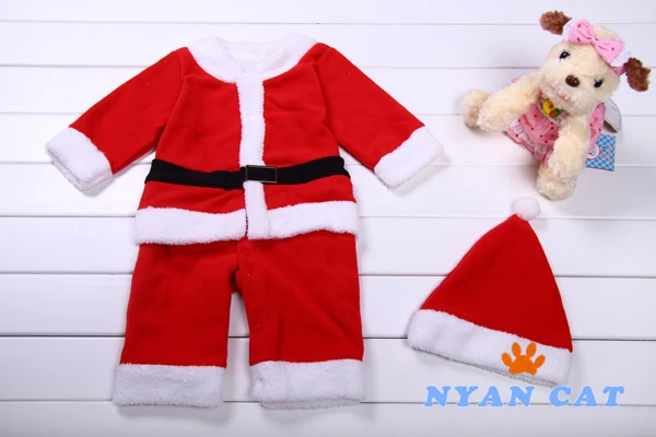 Новые детские комбинезоны 2 шт. Комплект новорожденных Рождество Санта Клаус Bebe