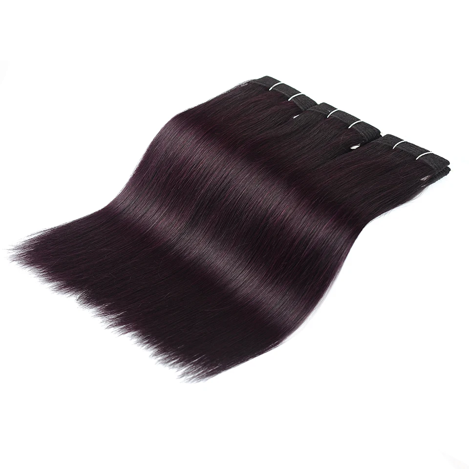 Блестящие звезды предварительно цветные виноградные фиолетовые человеческие волосы переплетения пучки темно-бордовый красный бразильские прямые пучки волос 26 дюймов не Реми