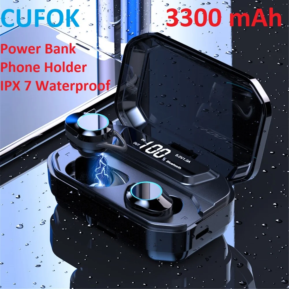 CUFOK TWS Bluetooth 5,0 наушники настоящие беспроводные наушники стерео гарнитура с микрофоном для Apple iPhone Android samsung телефон