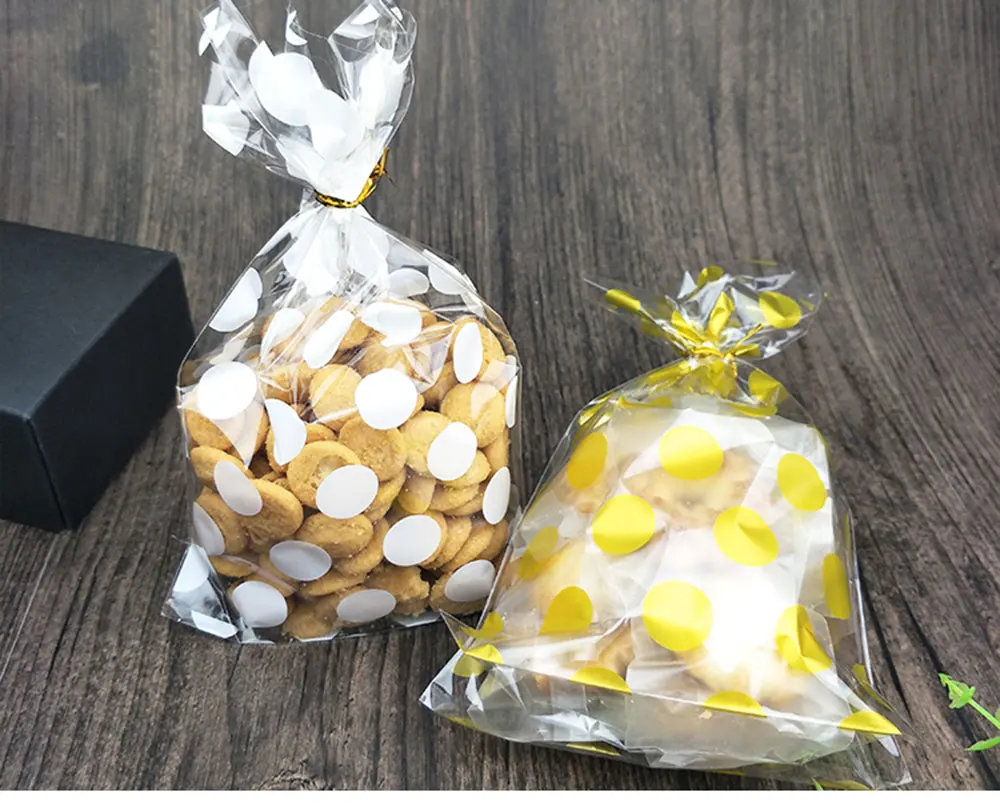 25 шт./лот 13X21 см белый золотой пакет с отделкой в горошек печенье diy подарочные пакеты для конфеты для рождественской вечеринки еда и мыло ручной работы упаковочные сумки