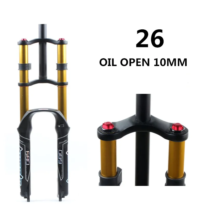 26 OIL OPEN HIMALO Велосипедная вилка 26/27. 5/29er MTB подвесная пневматическая вилка из магниевого сплава с двойным плечевым воздушным масляным замком прямая вилка для спуска - Цвет: 26 OIL OPEN