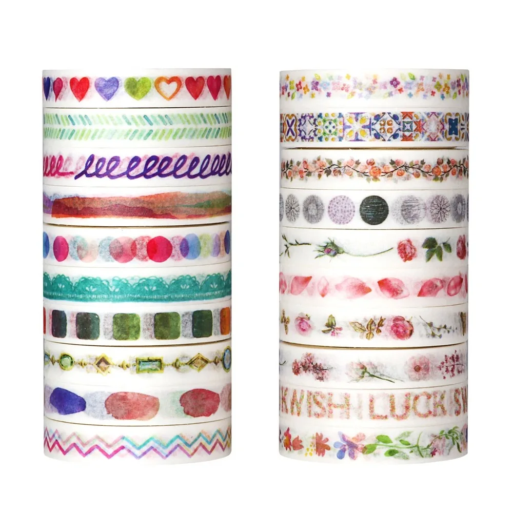 10 рулонов/упаковка Цветы Алфавит лента Washi DIY декоративный Скрапбукинг