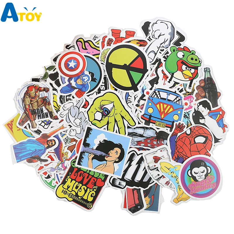 50 шт. водостойкие наклейки для автомобиля телефона чемодана скейтборда|Наклейки