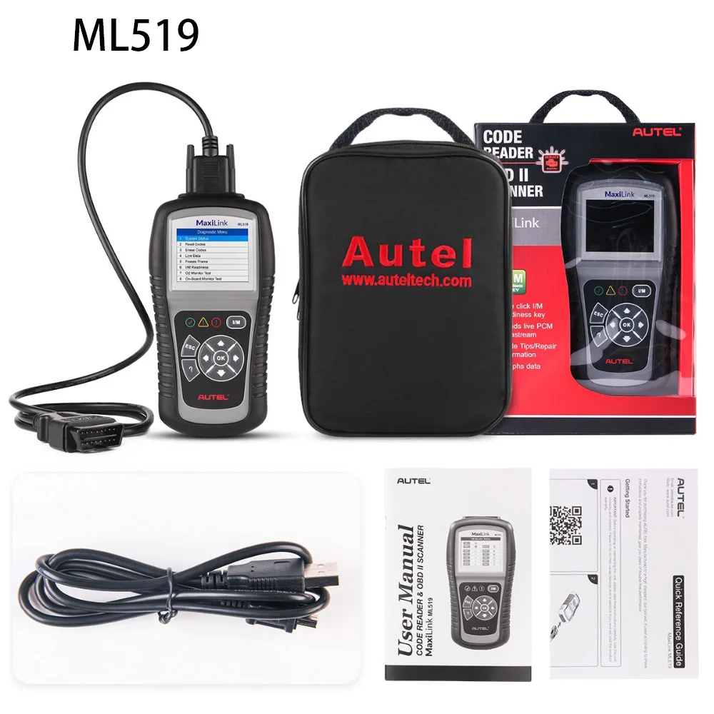 Autel OBD2 автоматический сканер диагностический инструмент ML629 ML519 AL619 Automotivo Automotriz автомобильный OBD 2 EOBD автомобильный диагностический сканер - Цвет: ML519