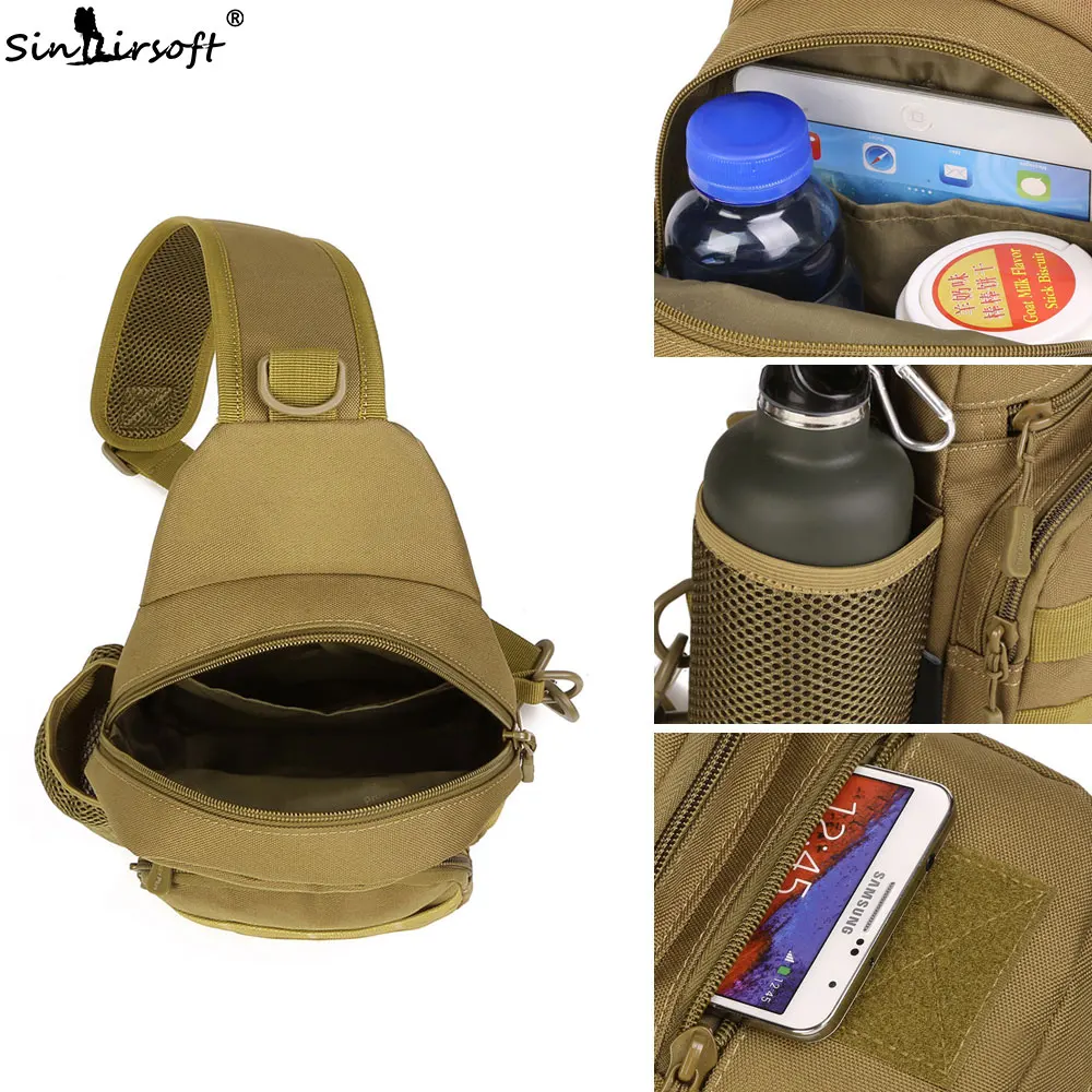 SINAIRSOFT Мужчины Марка Слинг Грудь Рюкзак Мужчины Одно Плечо Сумка Мужчин Водонепроницаемый Велосипед Езды рыбалка Сумка с Бутылкой Мешок