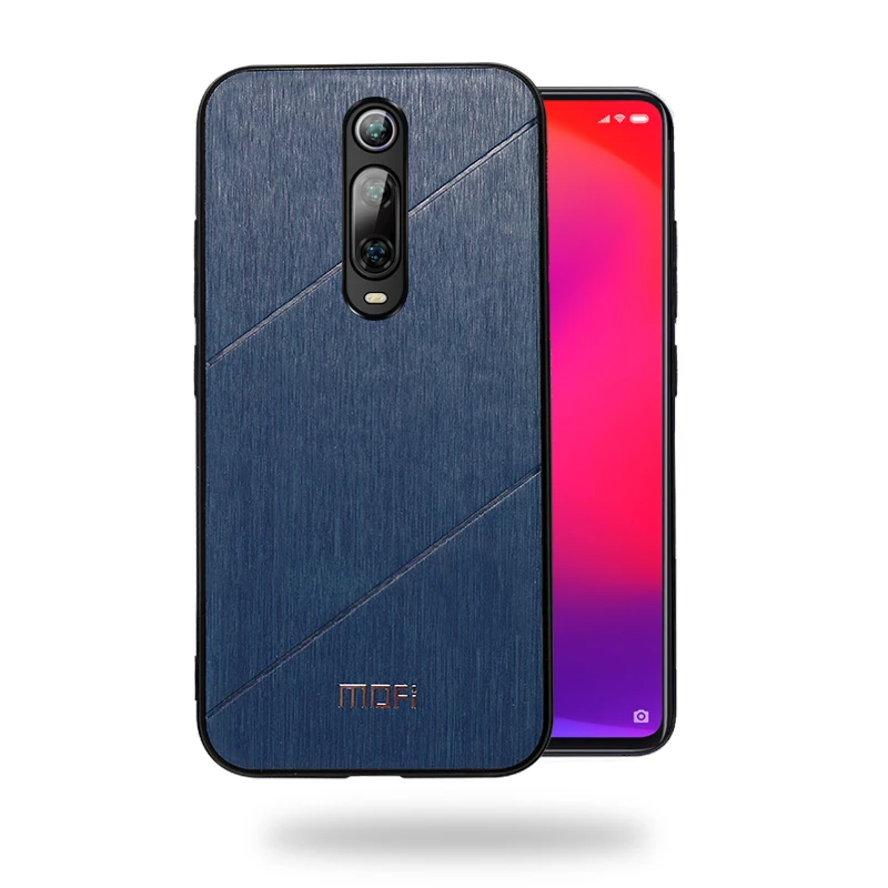 blue Для xiaomi mi 9t чехол Обложка на заднюю панель из искусственной кожи силиконовый чехол в деловом стиле fundas MOFi global mi 9t pro защитный чехол s - Цвет: blue