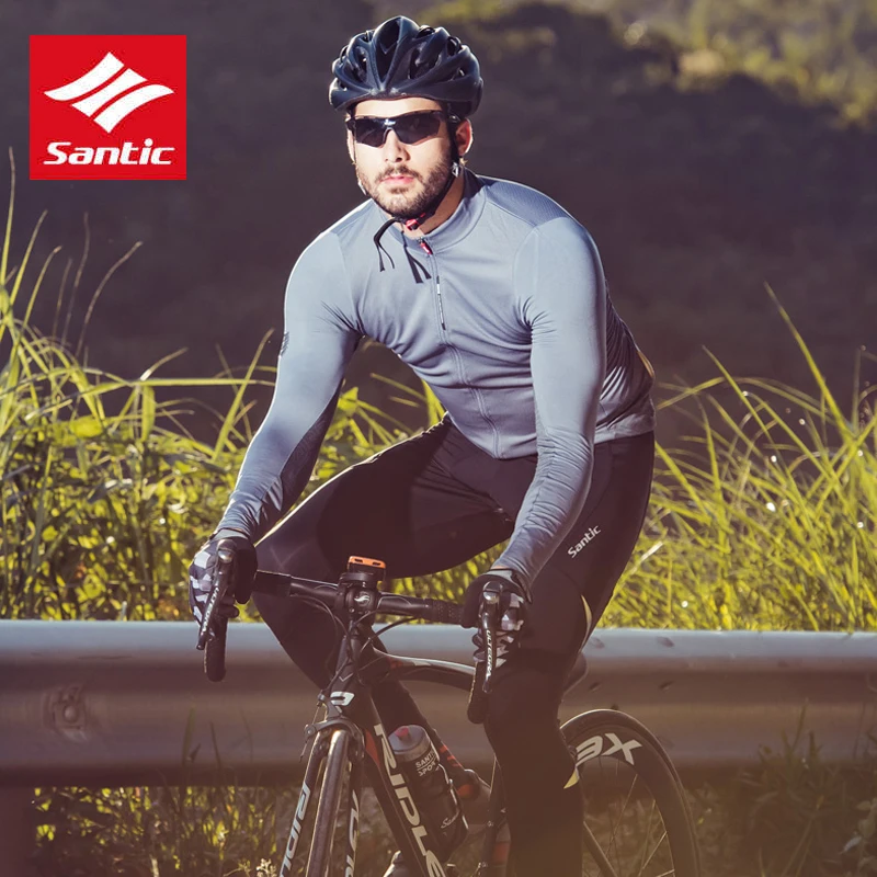 Santic Men Long Sleeve Cycling JerseysComfortable Sun-protective Road Bike MTB Top Jersey Spring Autumn Jerseys | Спорт и