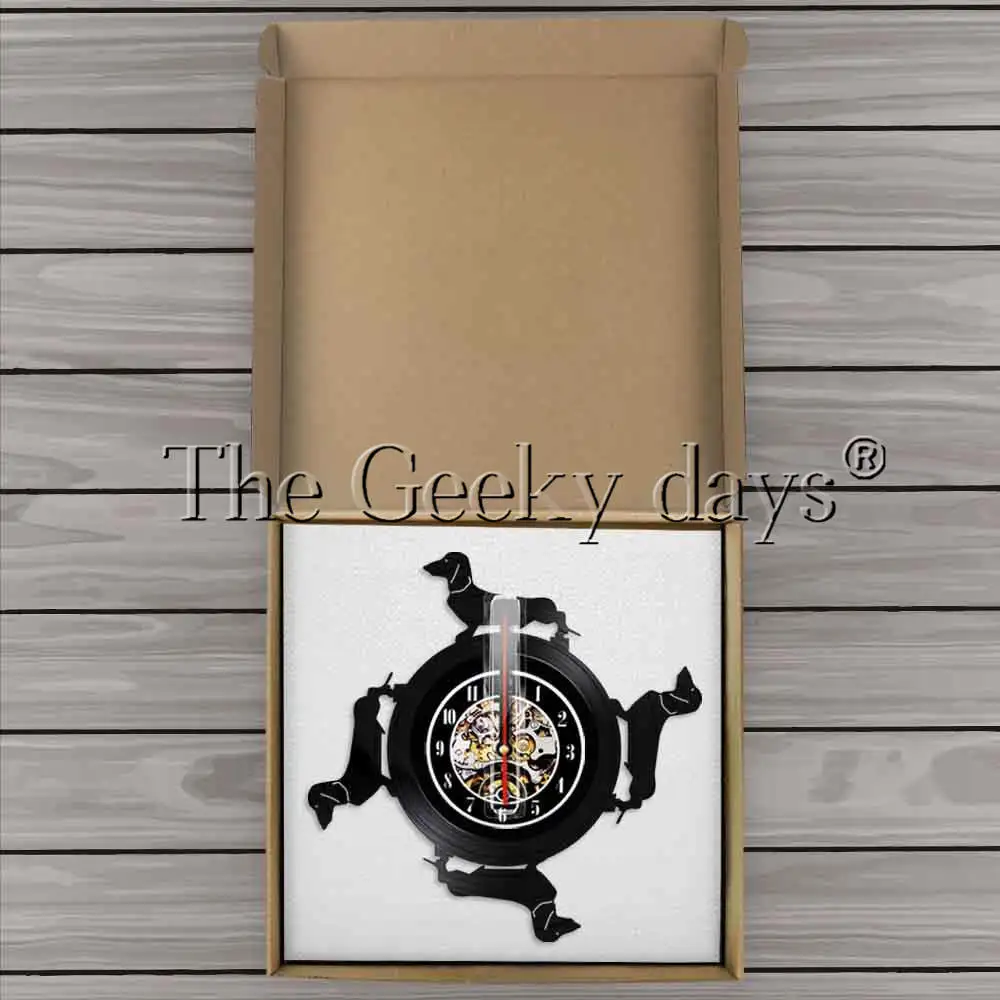 Настенные часы с длинной шерстью такса виниловая пластина виниловые для собак