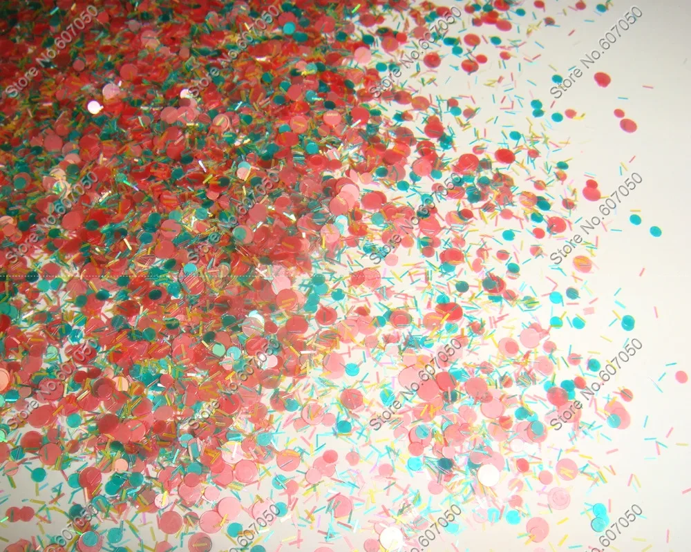 

07#-Mixed Colors Solvent Resistant Round Dot Glitter Strip Spangle Shapes for Nail Polish Acrylic Makeup Decortions