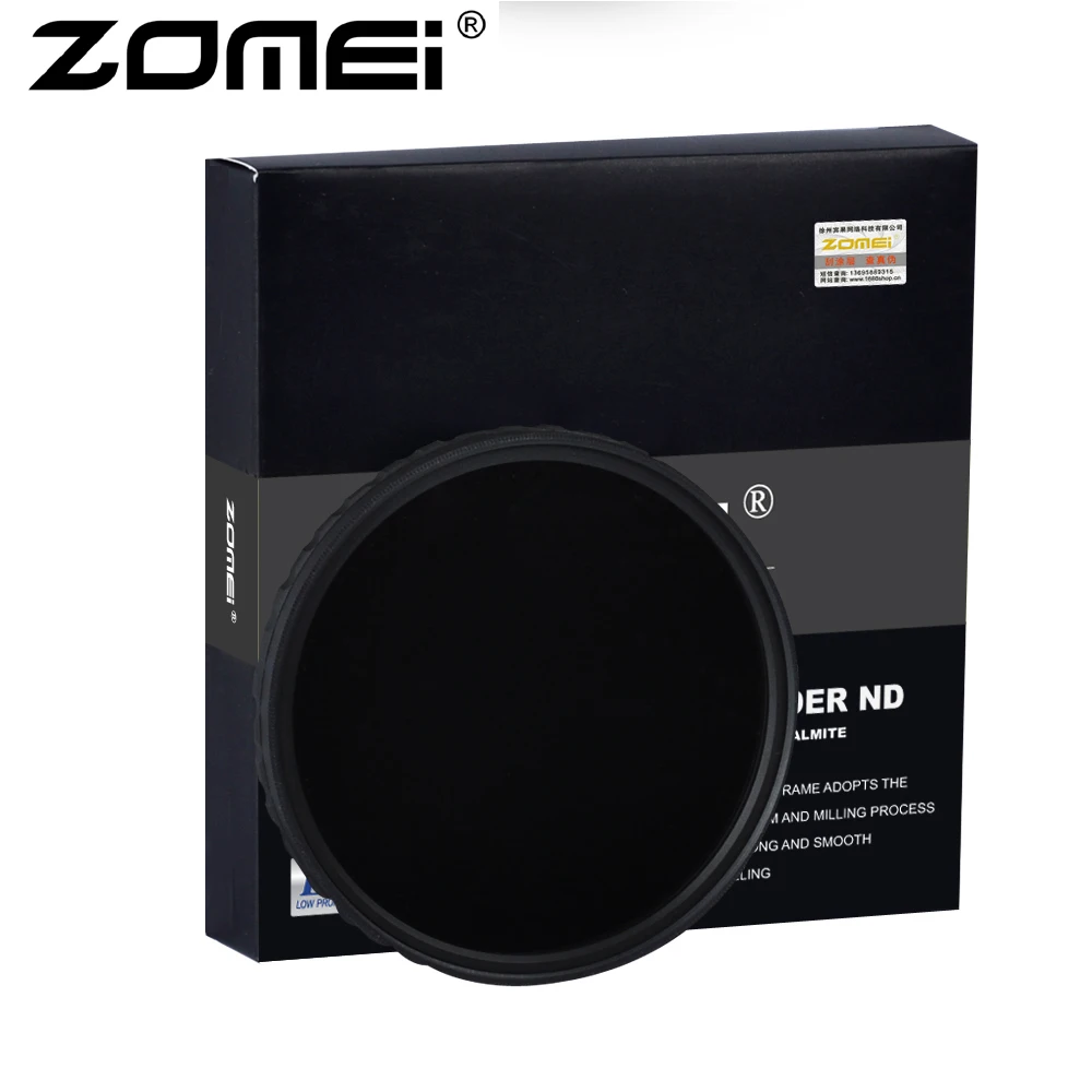 ZOMEI Ultra HD Fader ND2-400 фильтр U HD-W, немецкое стекло, регулируемая переменная нейтральная плотность объектива камеры 52-82 мм