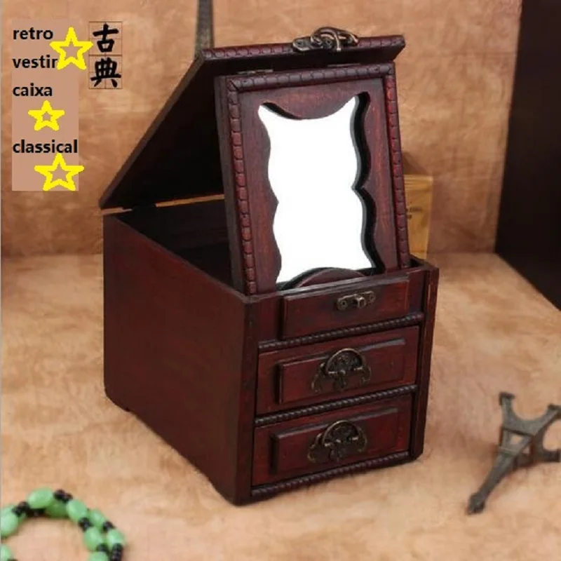 Коробка для хранения cajas organizadoras коробка шкатулка украшений Caixa de jewelry madeira Ретро com